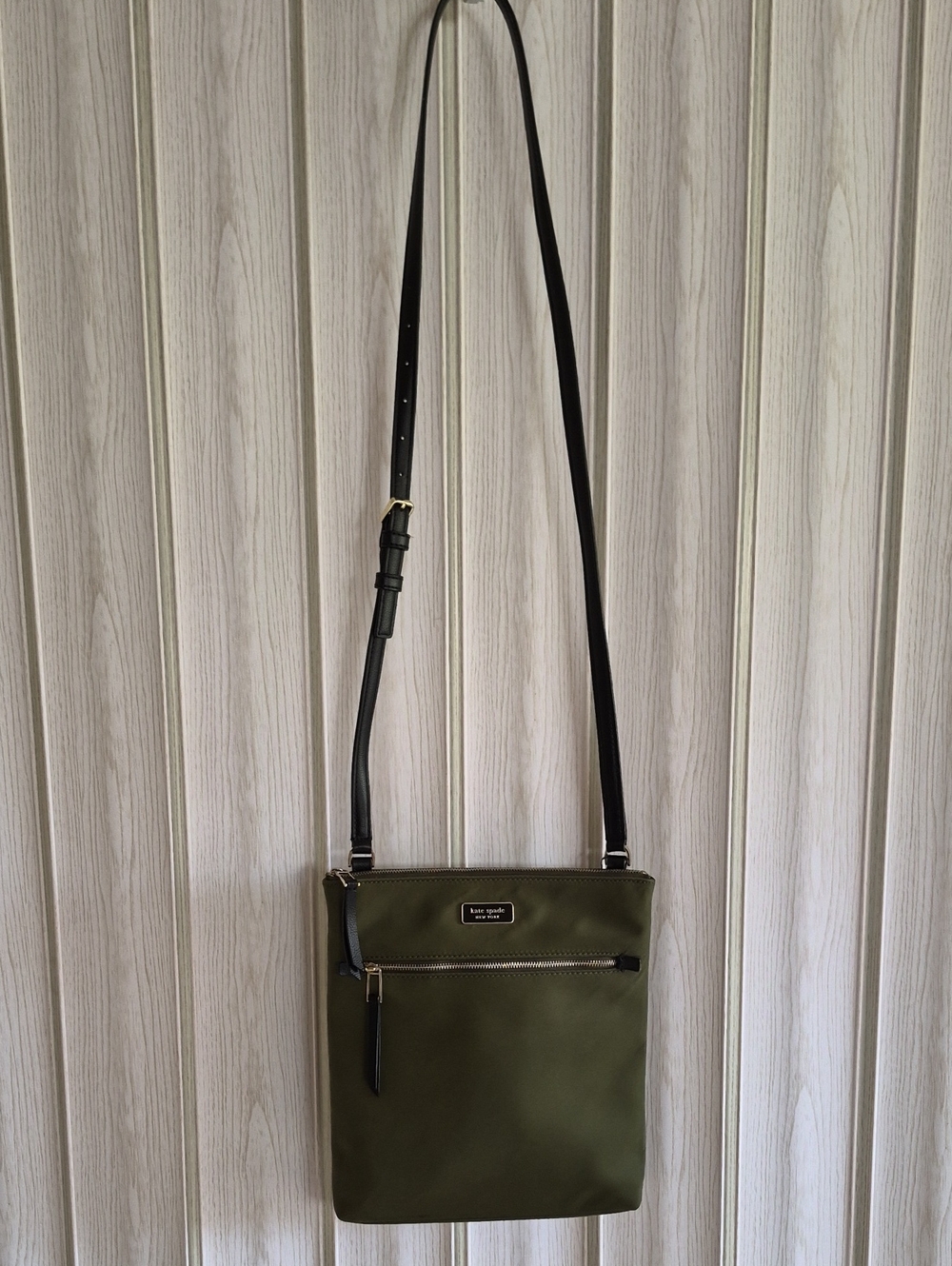 kate spade Olive Nylon Crossbody with Black Strap